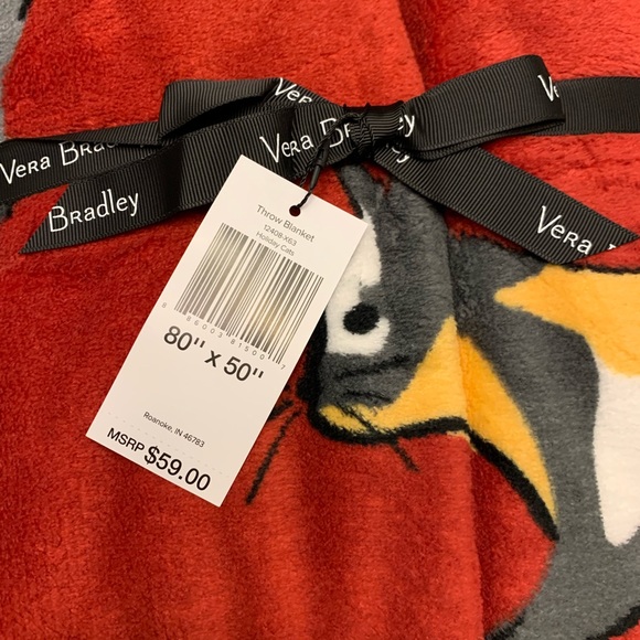 NWT Vera Bradley Holiday Cat Blanket - Picture 3 of 4